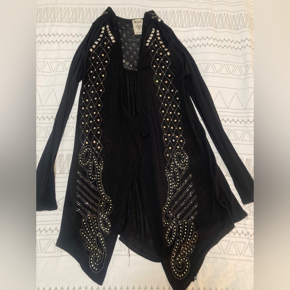 Women’s Knit Duster with Rhinestones